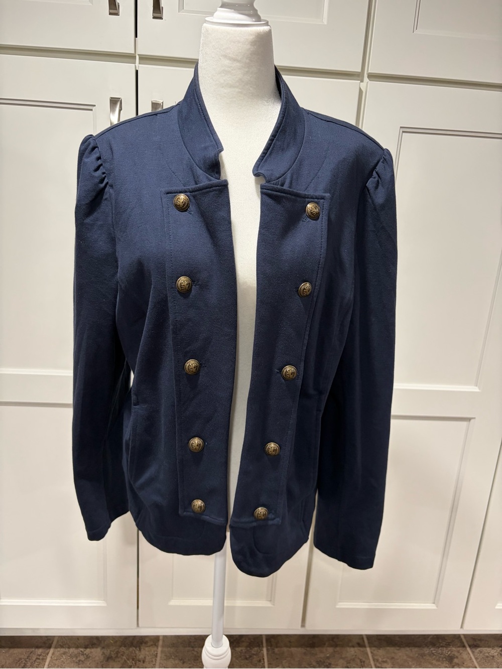 Tommy Hilfiger Navy Military-Inspired Double-Breasted Blazer